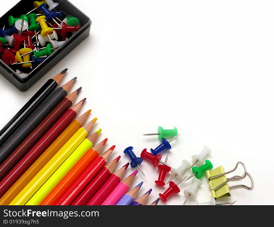 Office staff ready to be used, in a white background. Office staff ready to be used, in a white background