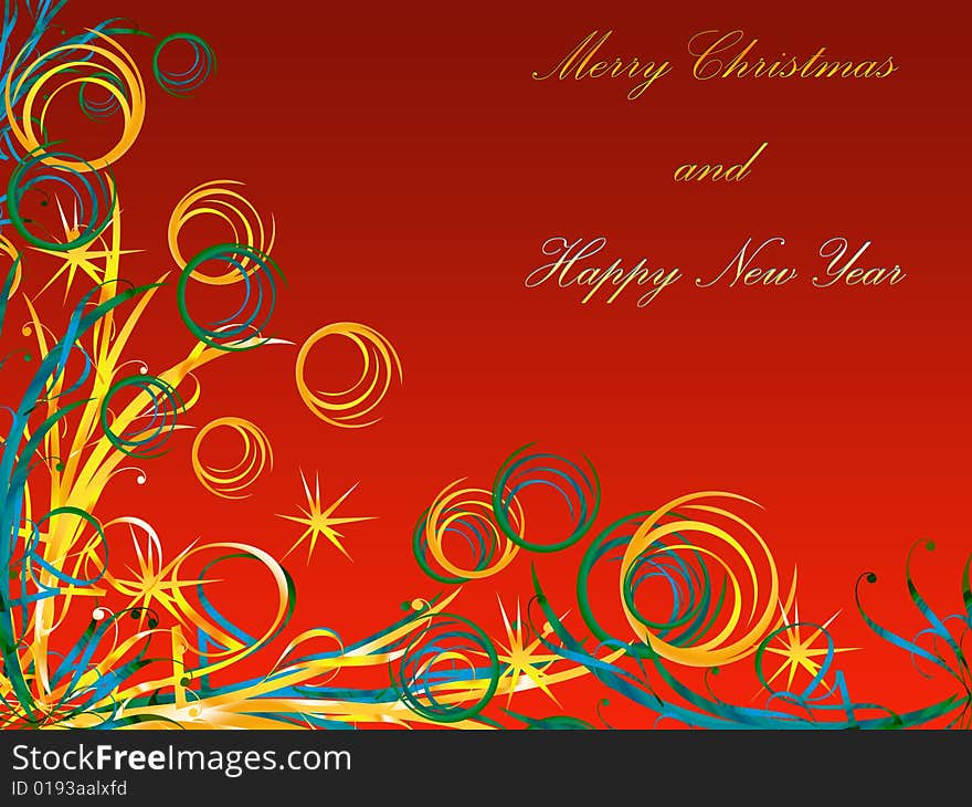 Red and golden background, christmas time and greetings. Red and golden background, christmas time and greetings