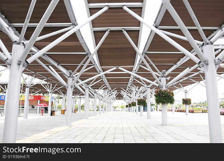 Roof structure of the station,steel fabric of the roof