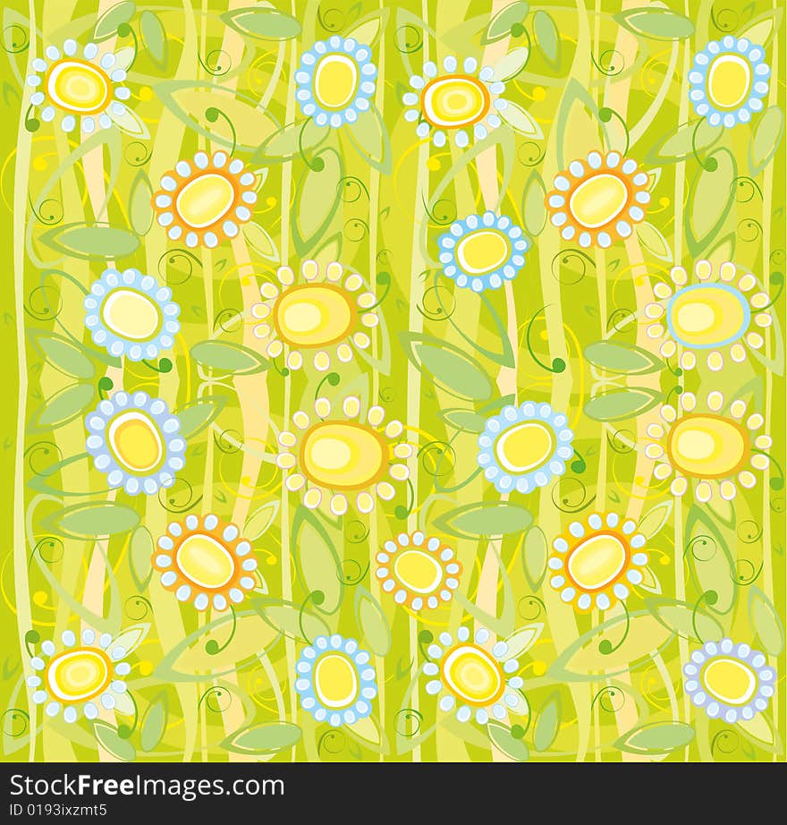 Floral background made in vector, Adobe Illustrator 8 EPS file. Floral background made in vector, Adobe Illustrator 8 EPS file.