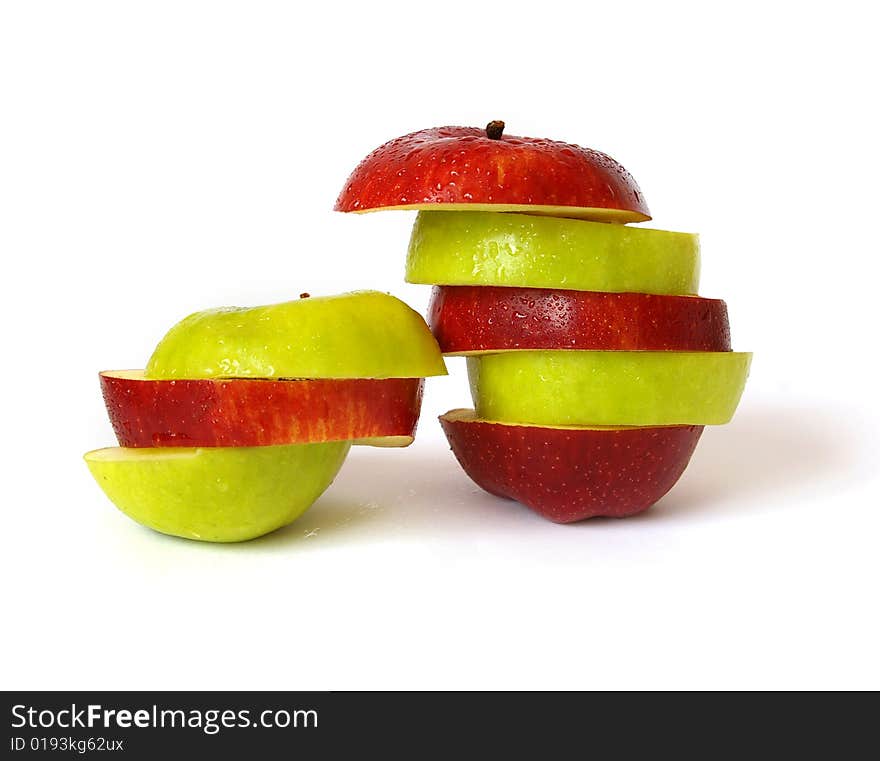 Mixed apples isolated on a white background