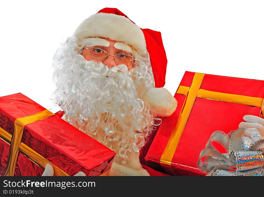 Xmas  background: Santa Claus, gifts,. Xmas  background: Santa Claus, gifts,