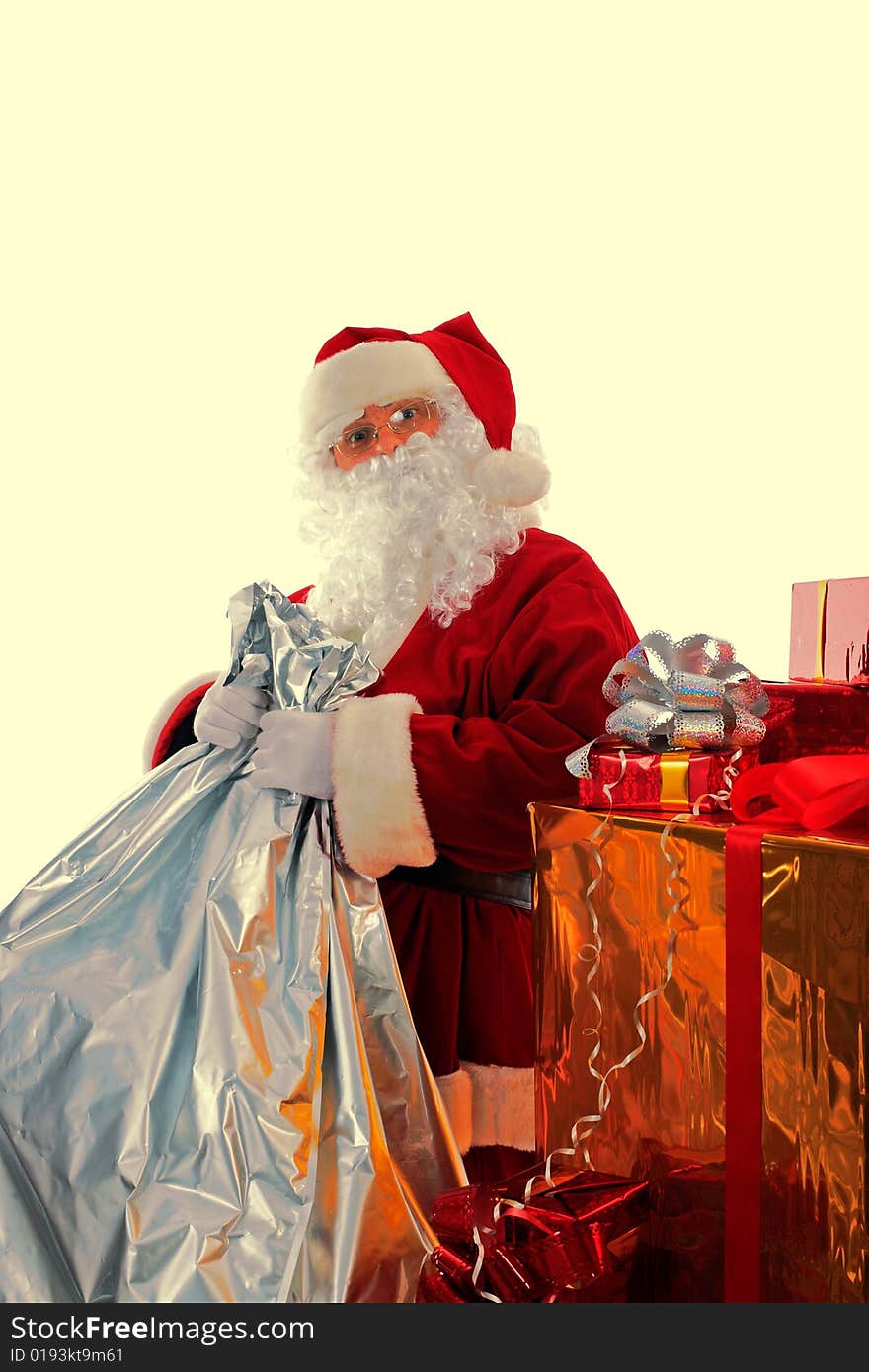 Xmas  background: Santa Claus, gifts,. Xmas  background: Santa Claus, gifts,