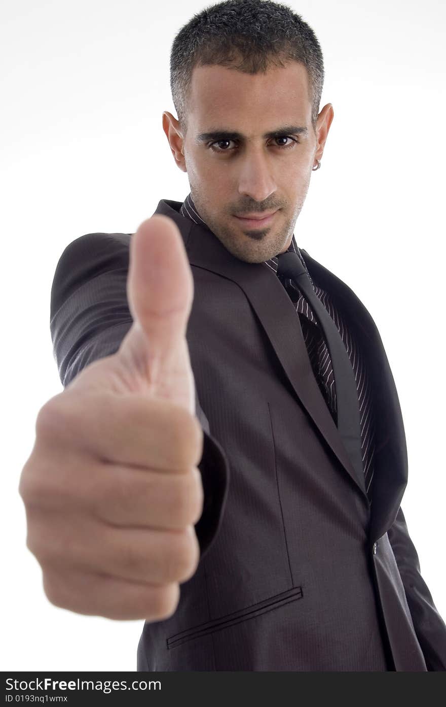 Man showing thumb up