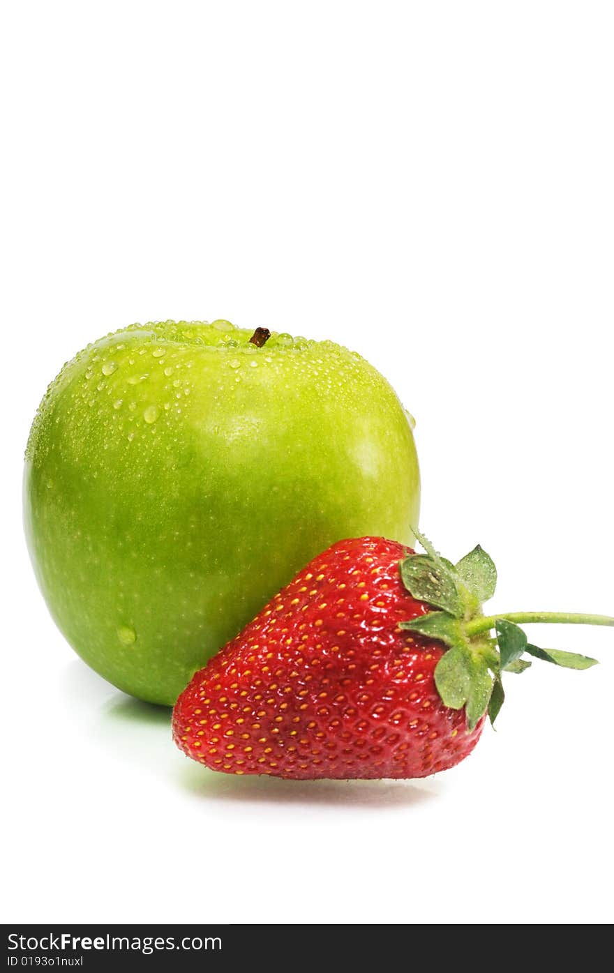 Green Apple With Strawberry