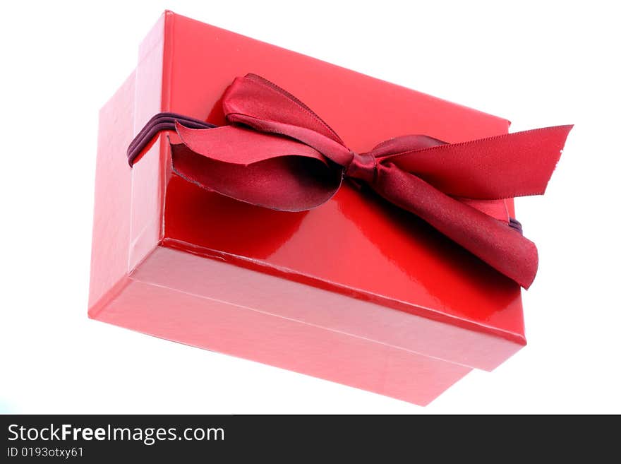 Gift box on a white background. Gift box on a white background.