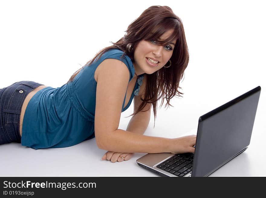 Beautiful Young Female With Laptop