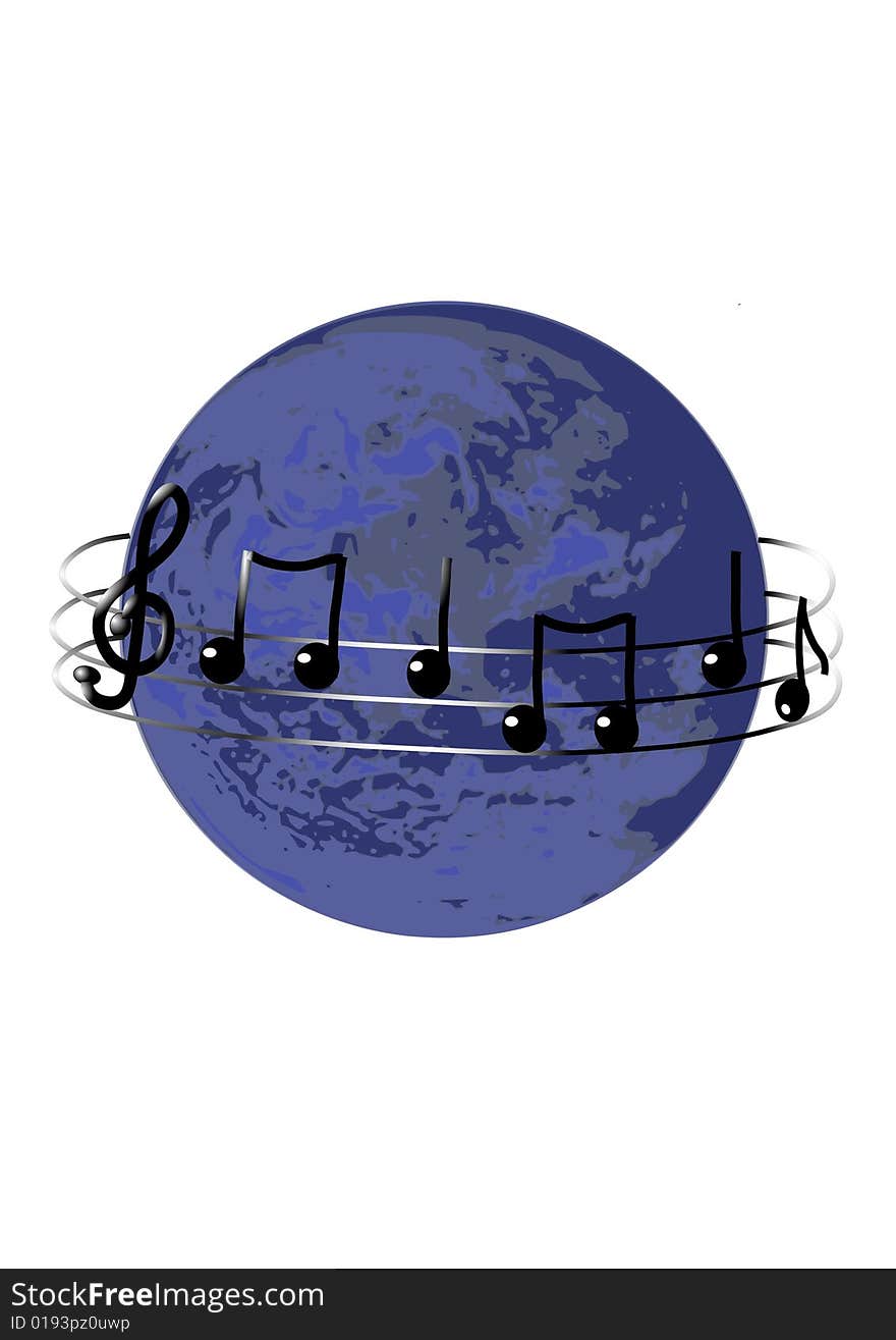 This illustration depicts music around the world