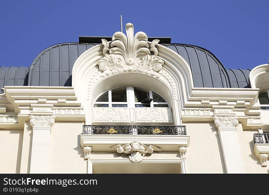 Window with classical style decorations, roof window with classical decorations. Window with classical style decorations, roof window with classical decorations