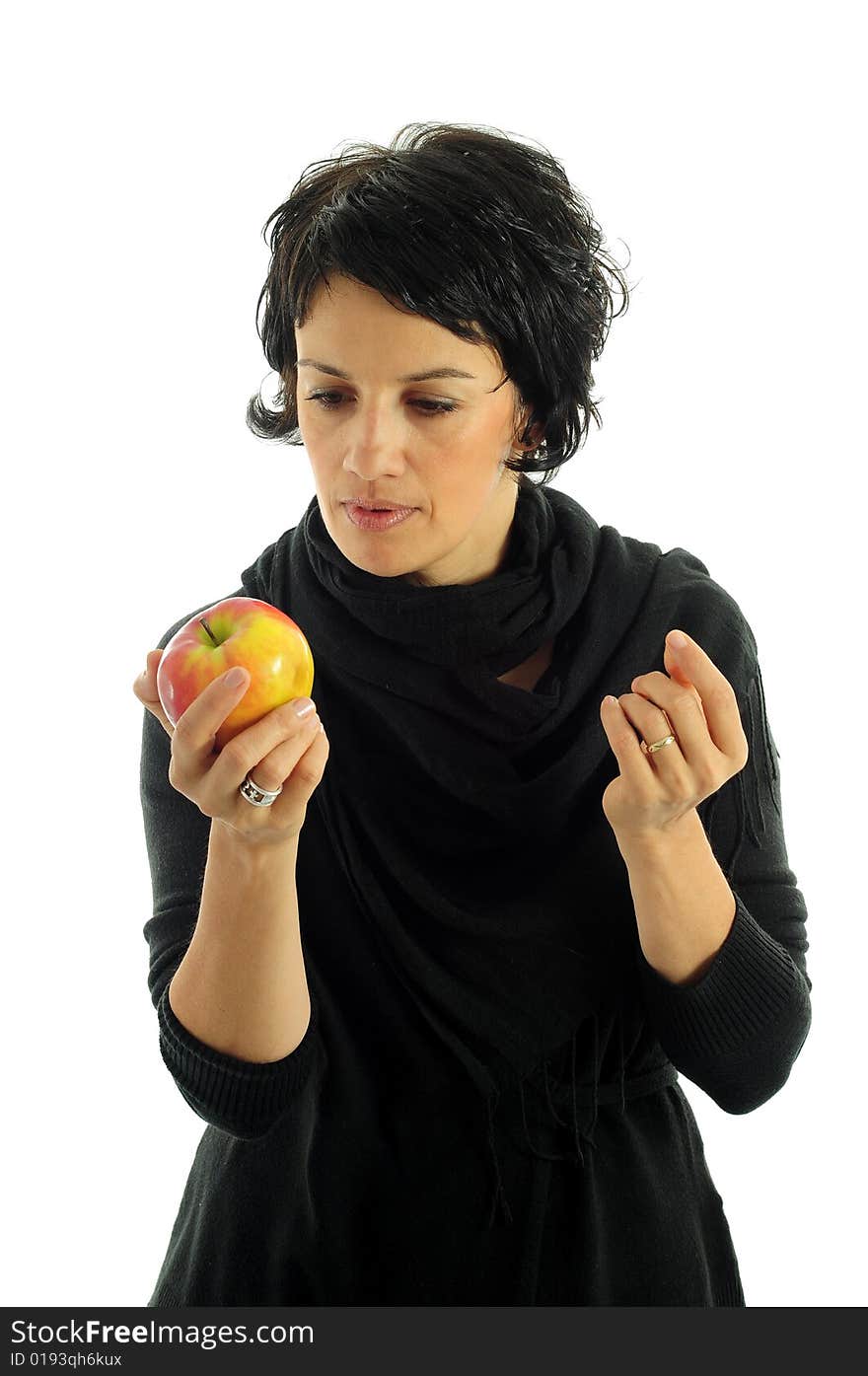 Woman with apple