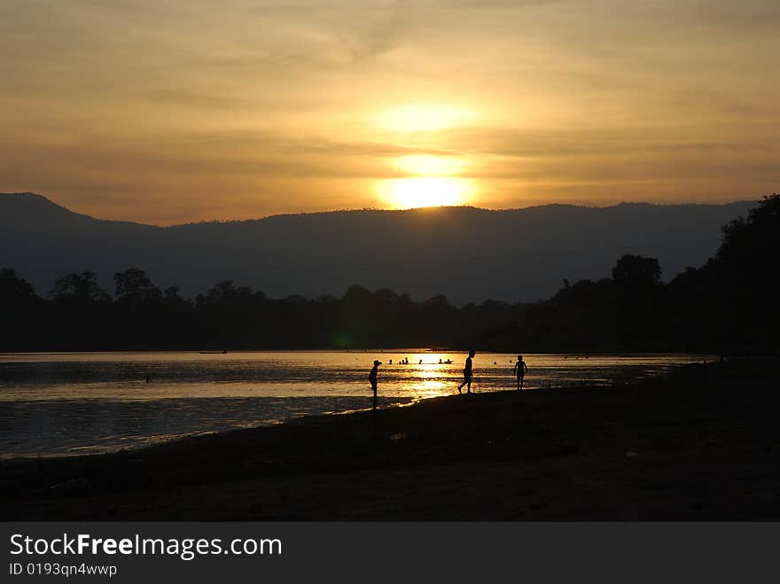 Sunset on the mekong