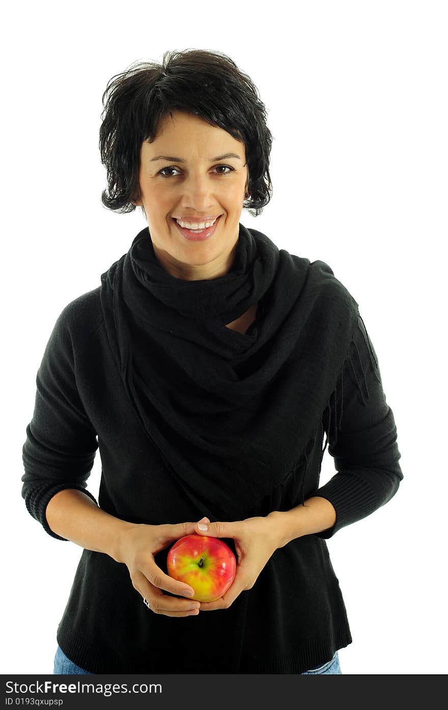 Woman with apple