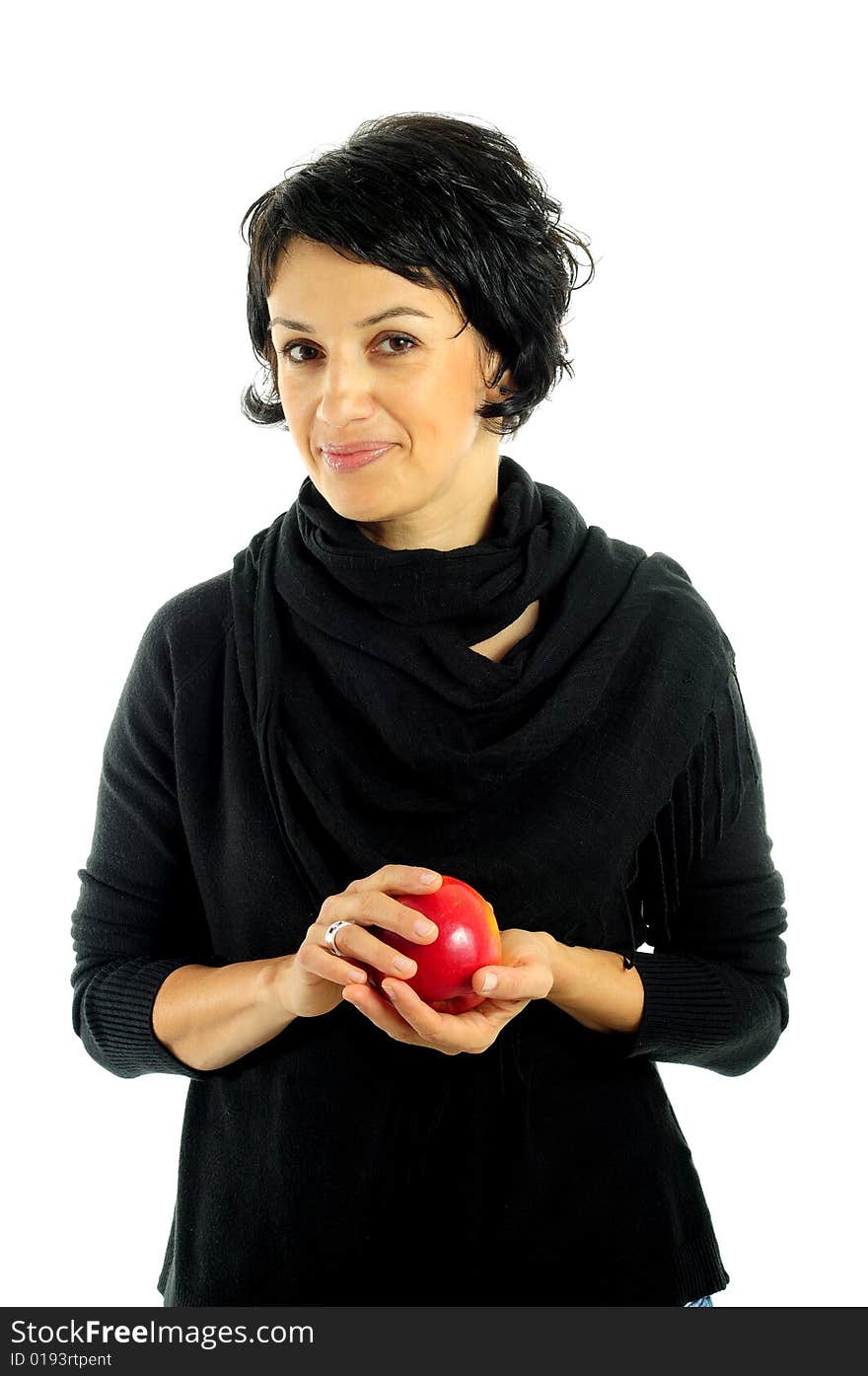 Woman with apple