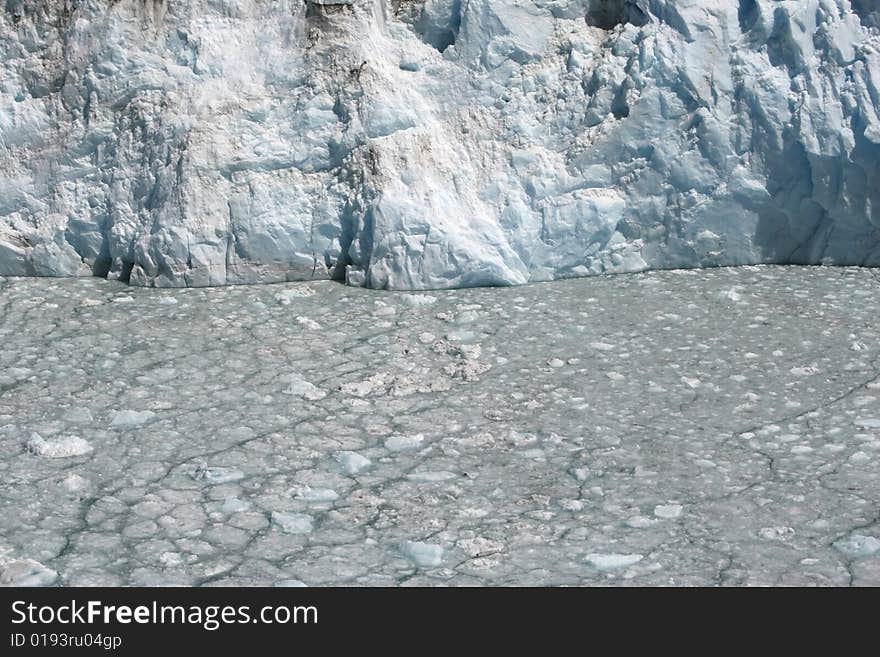 The solid wall of 'moving' ice that makes up the face of Perito Moreno Glacier, and the thousands of mini-icebergs floating in Lago Argentino, which have all sheared off. The solid wall of 'moving' ice that makes up the face of Perito Moreno Glacier, and the thousands of mini-icebergs floating in Lago Argentino, which have all sheared off.