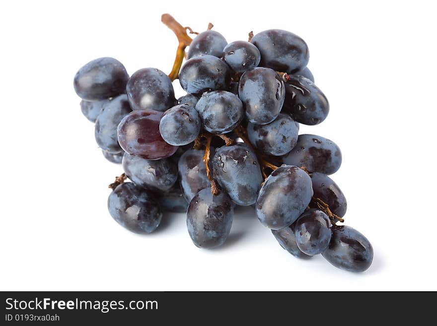 Ripe grapes isolated