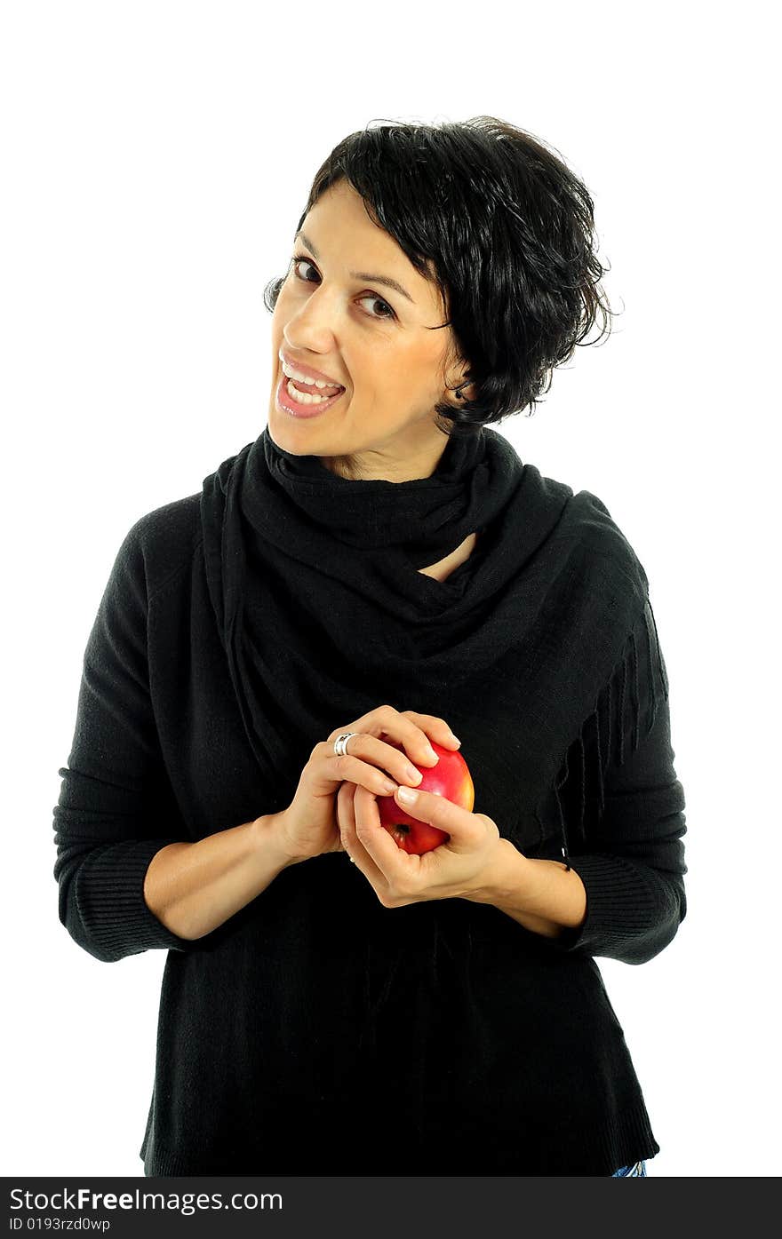 Woman with apple