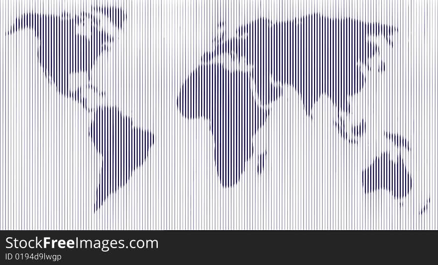 The blue map of the world of the isolated background, vector illustration. The blue map of the world of the isolated background, vector illustration