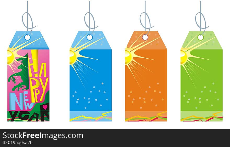 Set of four price tags. Include vector format in CDR