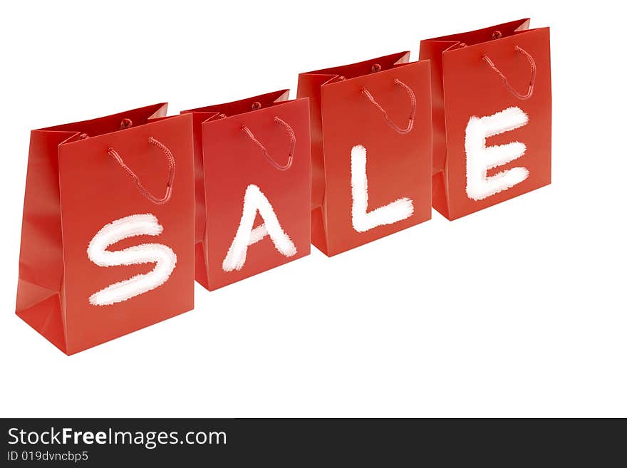 Packages for purchases are isolated on a white background. Packages for purchases are isolated on a white background.