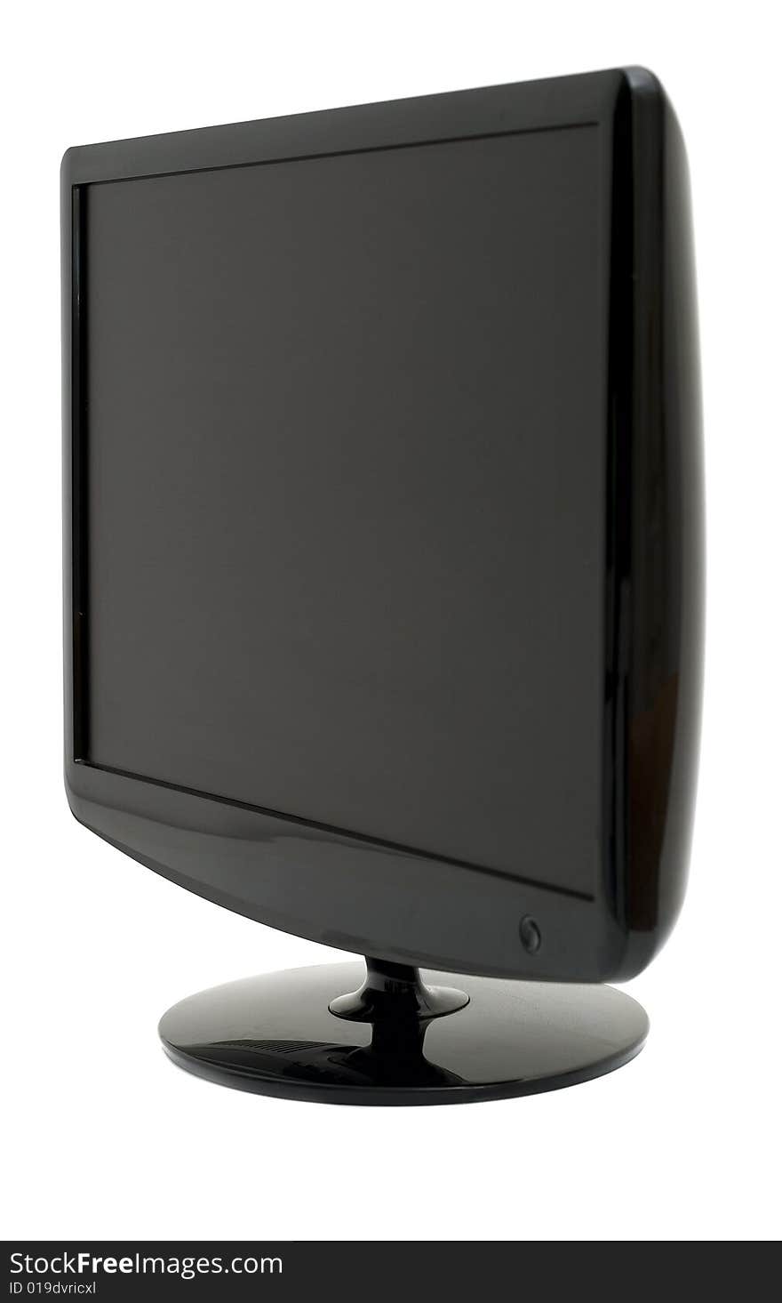 Black TFT monitor with a large screen on a white background