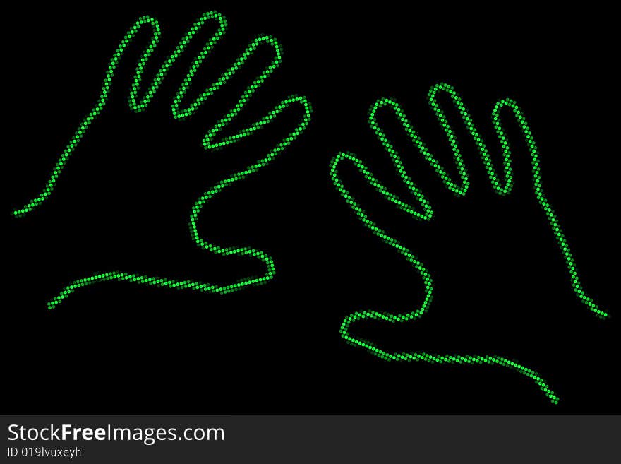 Vector illustration of hands outline