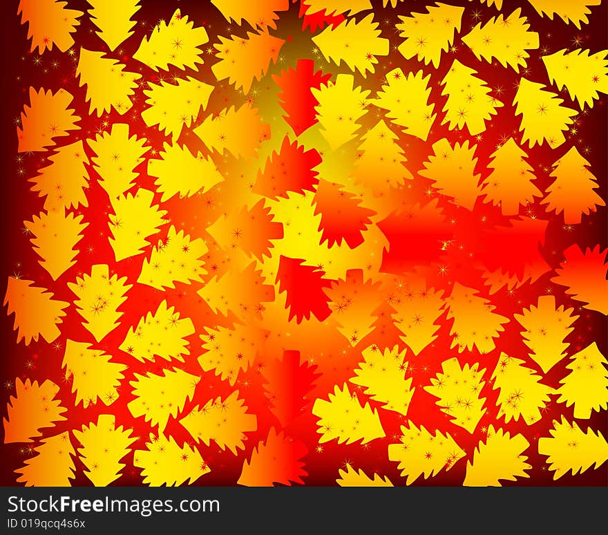 Background with christmas trees, vector illustration