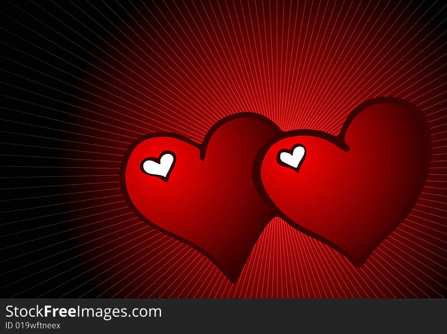 Vector illustration of hearts background