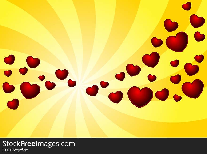 Vector illustration of Hearts Background