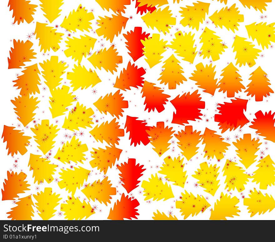 Background with christmas trees, vector illustration