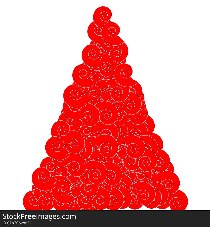 Abstract christmas tree, vector illustration