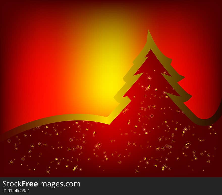 Christmas red background, vector illustration