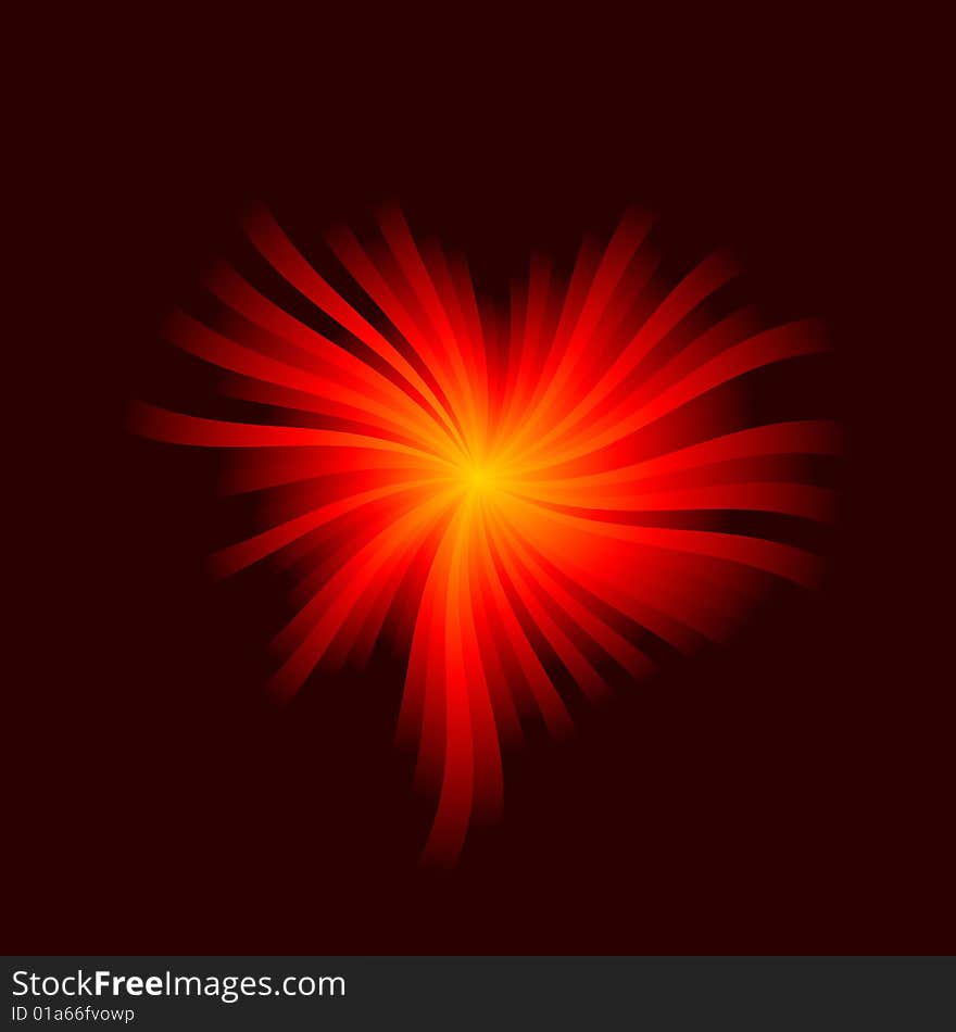 Vector illustration of Fiery Heart