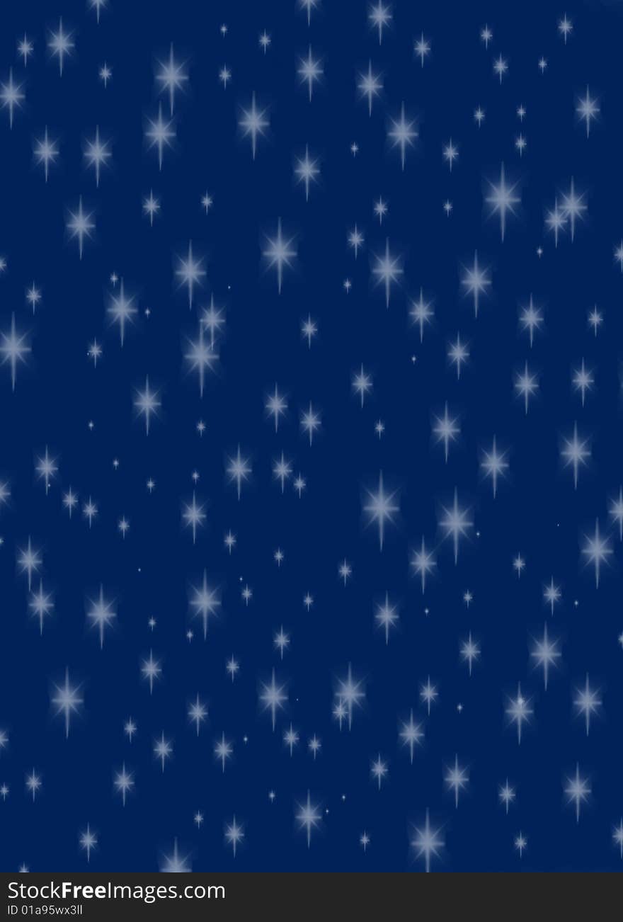 Glittering Stars On A Dark Rich Blue Background