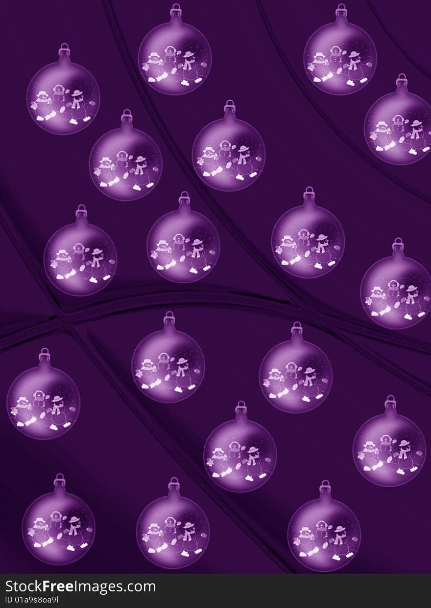 Background with christmas balls in violet. Background with christmas balls in violet