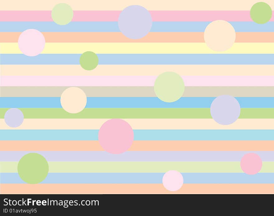 Multicolored stripes and rounds, background