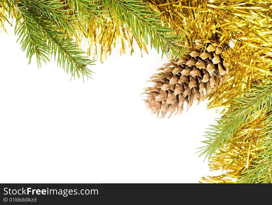 Christmas frame with pine cone