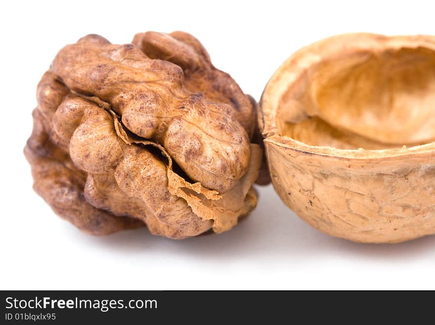 Walnuts isolated on a white background