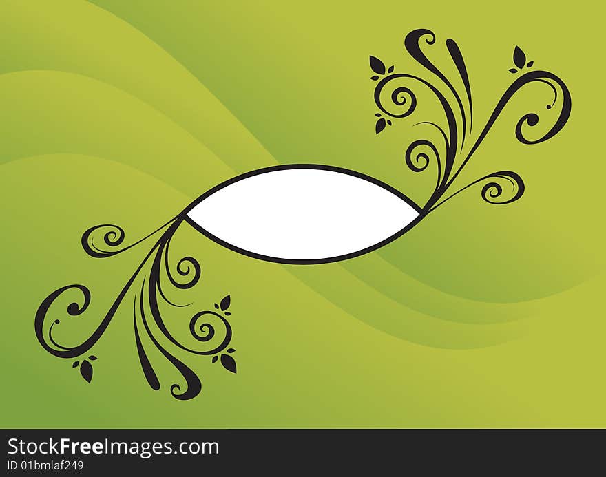 Frame with floral ornament, element for design, vector illustration