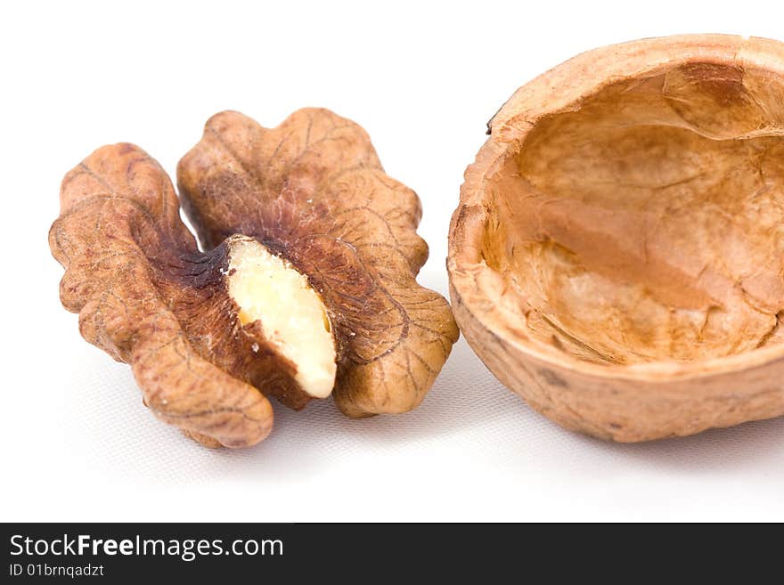 Walnuts isolated on a white background