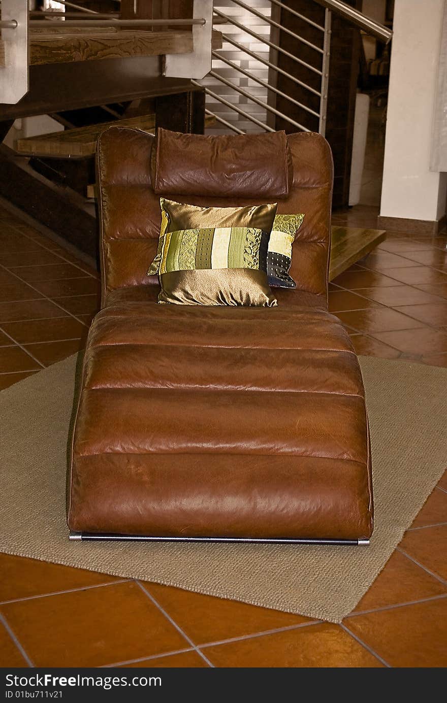 A soft comfortable leather recliner. The perfect place to take rest.