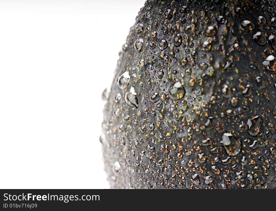 Close up avocado white background. Close up avocado white background