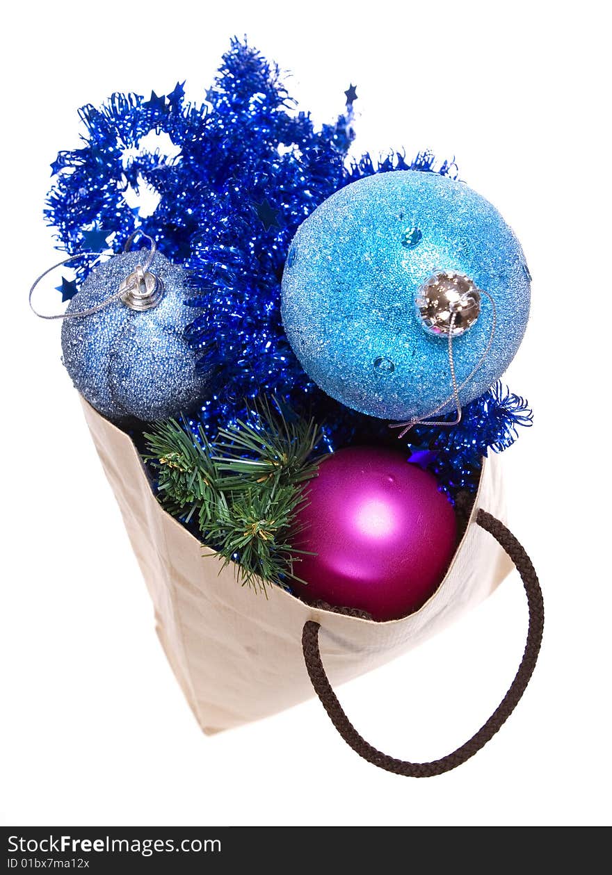 Christmas decoration in bag