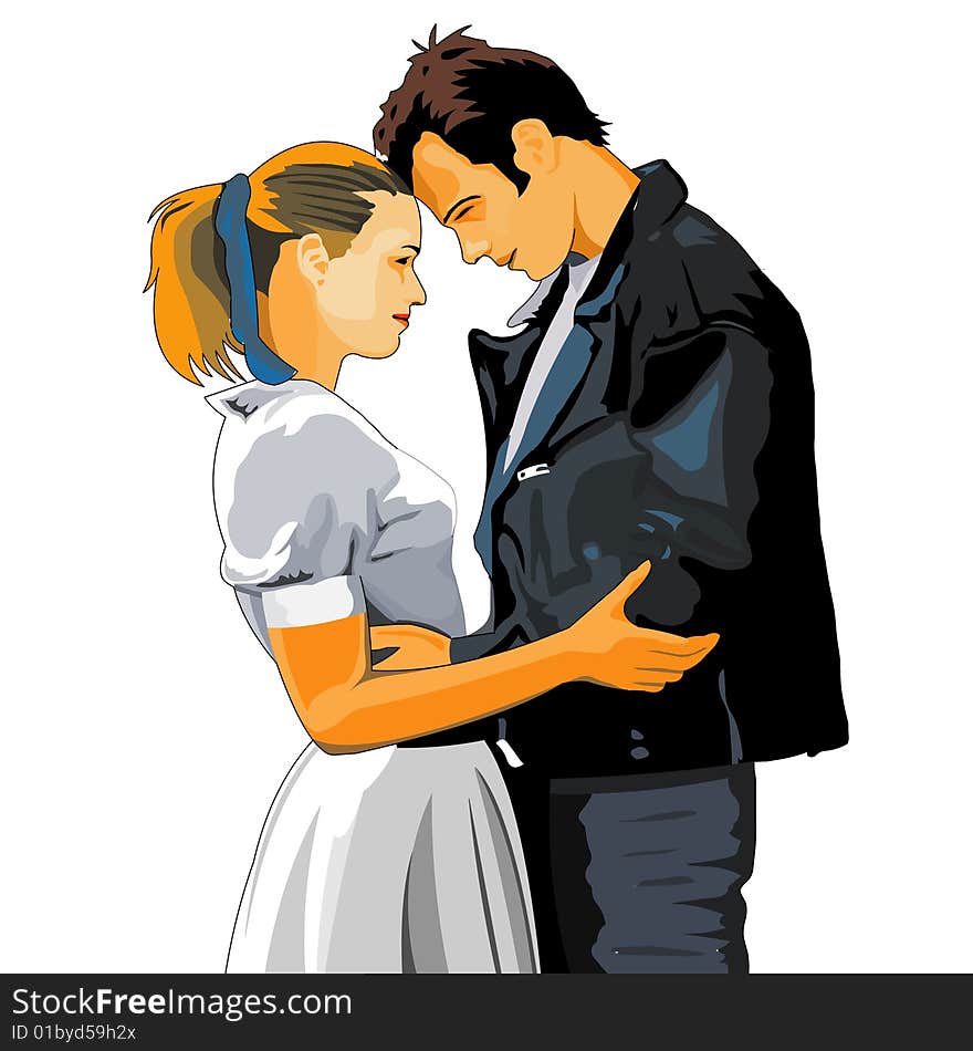 Man and woman together. Vector illustration