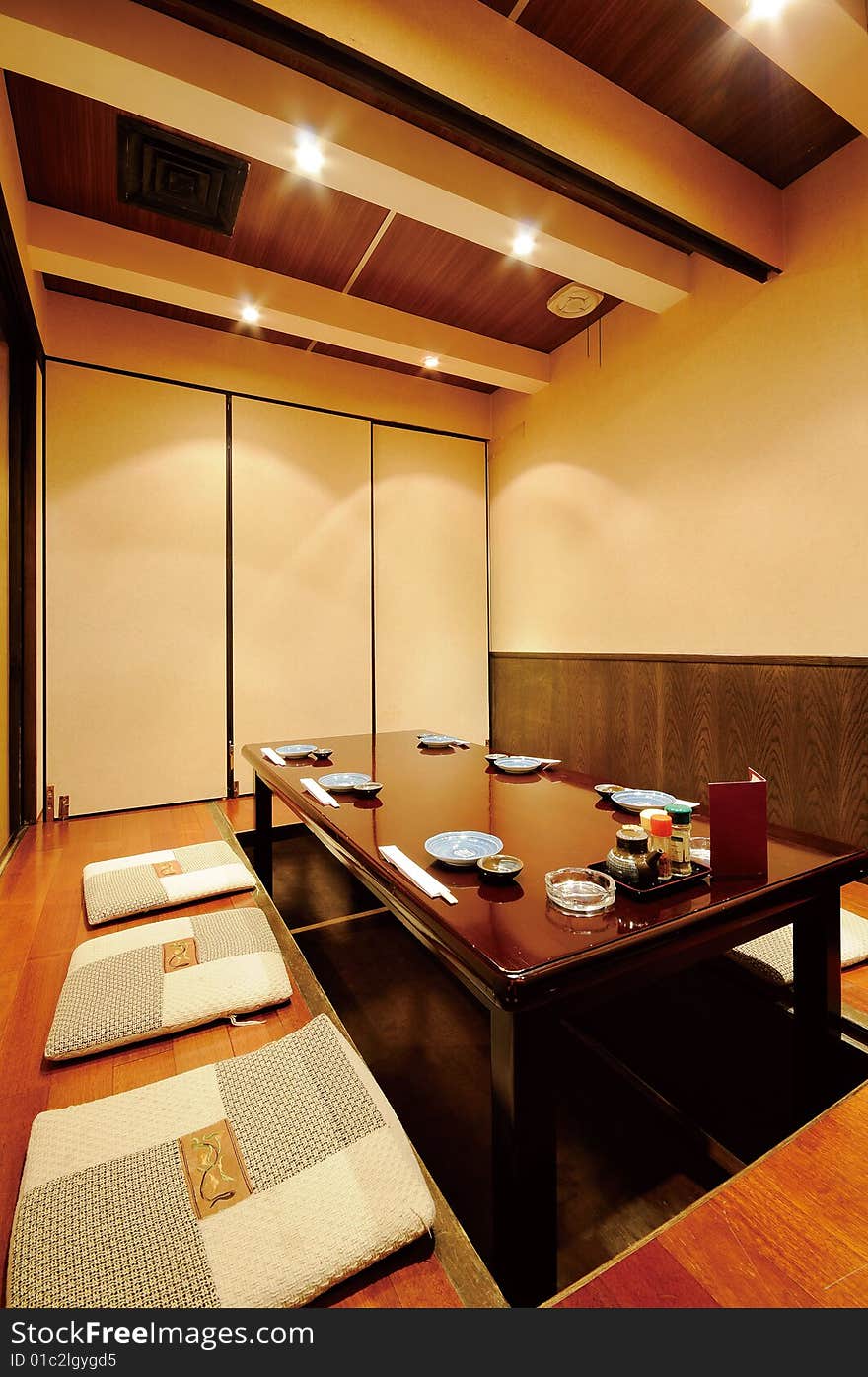 An Japanese restaurant,quiet and nobody