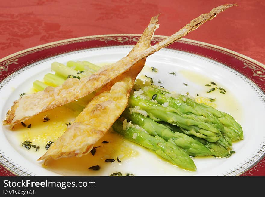 Food on a red table