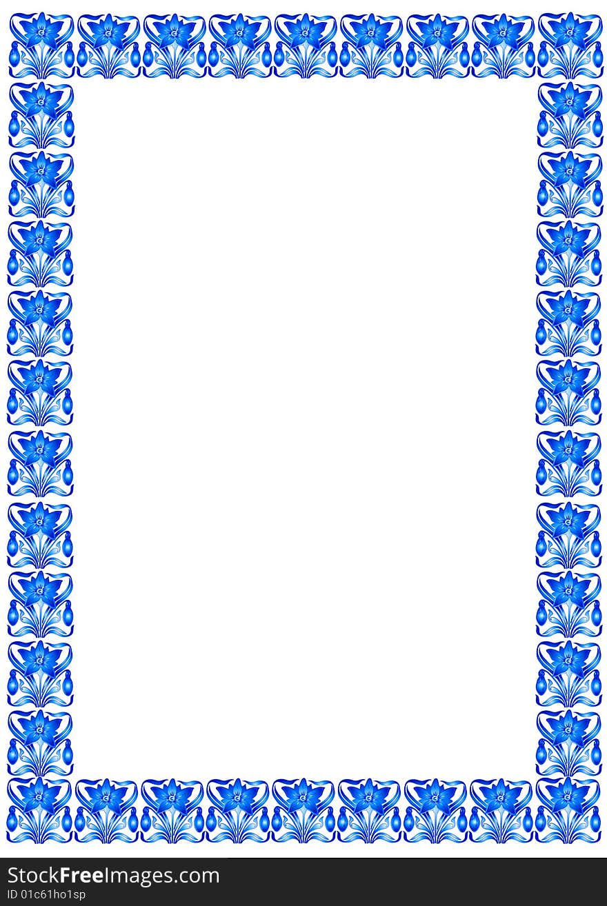 Blue Patterned Frame