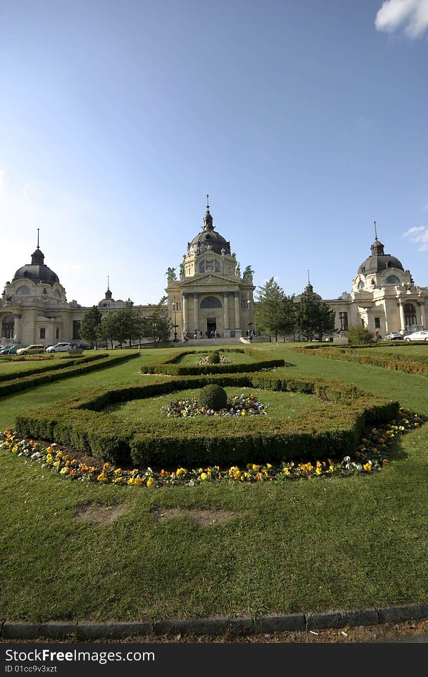 The Szechenyi Thermal Bath (Szechenyi Furdo) is one of the largest spa complexes in Europe. It's also the first thermal bath of Pest. The Szechenyi Thermal Bath (Szechenyi Furdo) is one of the largest spa complexes in Europe. It's also the first thermal bath of Pest.