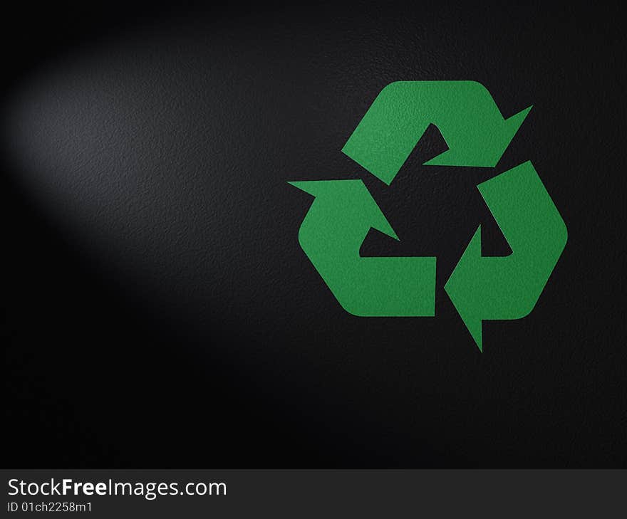 Recycle icon illustration on black background