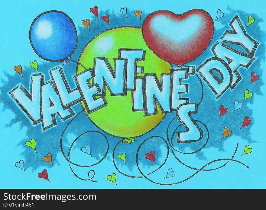 Happy valentines day - cartoon illustration. Happy valentines day - cartoon illustration