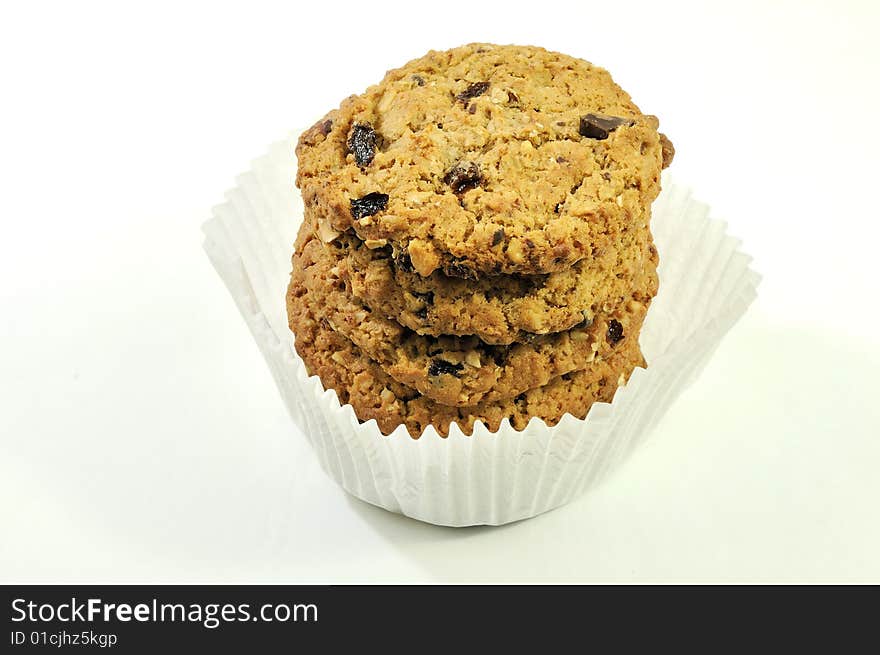 Crispy delicious cookies in a paper cup